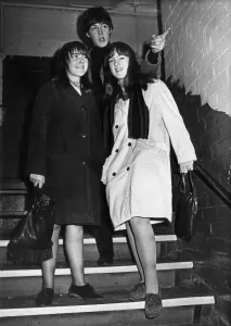 00109 Prints: Paul McCartney of The Beatles backstage with two fans at the Liverpool Empire