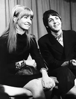Core08 Prints: Paul McCartney of The Beatles pop group with his girlfriend Jane Asher. March 1968