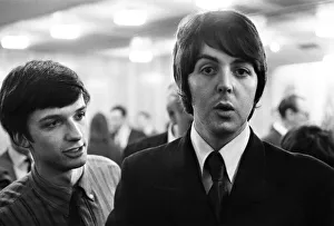 Press Conference Prints: Paul McCartney of The Beatles, at press conference to announce Leicester University