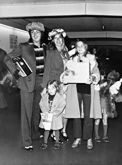 Time Prints: Paul McCartney former Beatles Singer on arrival at Heathrow Airport with his wife Linda