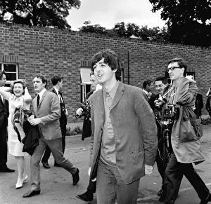 Paul McCartney, with The Beatles at Teddington to film Thank Your Lucky Stars