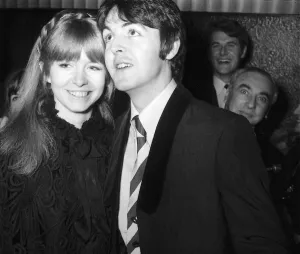 Paul McCartney with fiancee, actress Jane Asher at the premiere of
