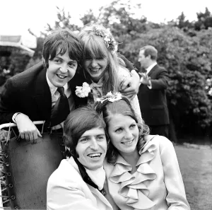 Paul McCartney with girlfriend Jane Asher at his brothers wedding Mike McCartney to