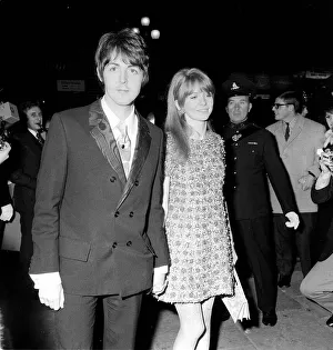 Paul McCartney and girlfriend Jane Asher at film premiere of How I Won the War