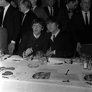 Paul McCartney and John Lennon at the Variety Club Awards, Dorchester Hotel, London