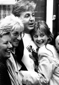 Paul McCartney in Liverpool to film a special episode of the TV sit-com Bread
