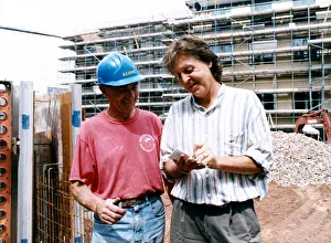 Construction Worker Prints: Paul McCartney in Liverpool, visiting the site of the Liverpool Institute for Performing