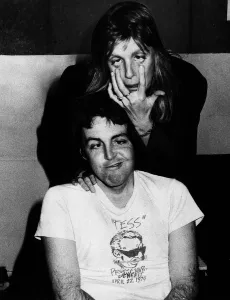 Core08 Prints: Paul McCartney Singer and Song Writer of The Beatles and Wings with wife Linda McCartney