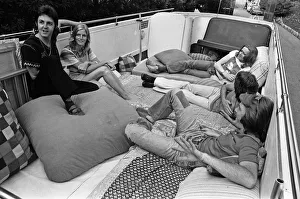 Paul McCartney and his wife Linda in Paris, France, with other members of the group Wings