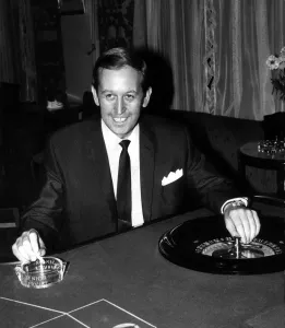 Sex Industry Prints: Paul Raymond in casino July 1962 Gambling Smoking Cigarette Roulette Wheel