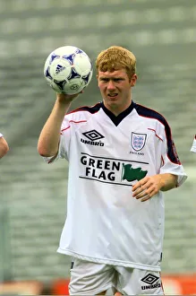 Paul Scholes England footballer in training June 1998 for the World Cup