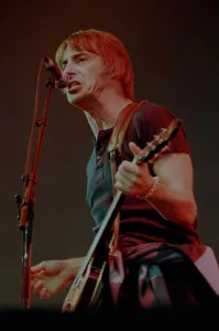 Indie Prints: Paul Weller playing guitar and singing at T in the Park at Balado Airfield near Kinross