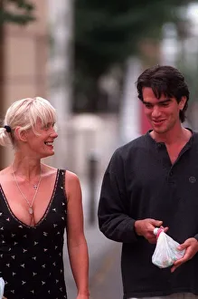 Paula Yates TV Presenter August 1998 Walkng down street with her new lover Kingsley
