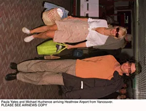 Paula Yates TV Presenter and Michael Hutchence singer arrive at Heathrow from Vancouver