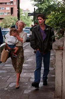 Paula Yates TV Presenter September 1998 Leaving her home in Notting Hill holding