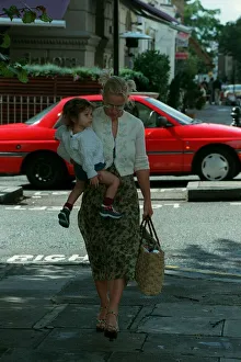 Paula Yates TV Presenter September 1998 Leaving her home in Notting Hill holding