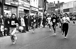 Pauline Barwick storms to victory in the Carlisle Shrove Tuesday Pancake race 22 February