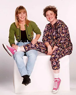 Pyjamas Prints: Pauline Quirke actress with actress Tracy Robinson who star in the television series