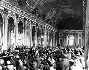 Treaty Prints: Peace Treaty signing in 1919 Hall of Mirrors Palace De Versailles