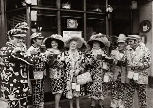 Buttons Prints: Pearly Kings and Queens celebrate Covent Gardens 300th Birthday May 1970