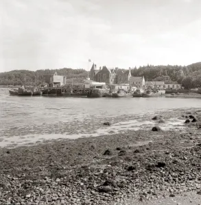 Towns And Villages Prints: Pebbled beach by the waters edge Water river sea shore Fishing village