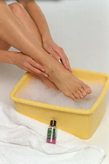 Pedicure Feature June 1999 gently massage wash feet using cooling Shower Gel