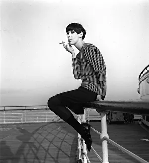 1960s Fashion Prints: Peggy Moffitt October 1965 Top American fashion model pictured on