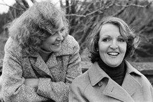 Penelope Keith and Angela Thorne on the set of To the Manor Born