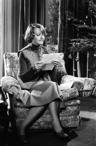 Penelope Keith filming the Christmas episode of To the Manor Born