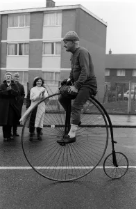 Marathon Prints: Pennyfarthing bicycle in the London Marathon March 1981 Y2K