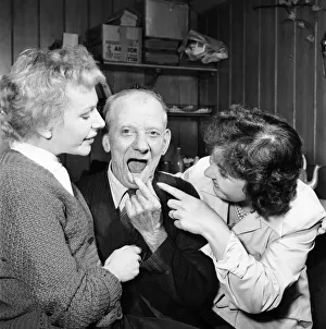 Mouth Prints: Pensioner with a new tooth. 77 year old man (George Berry) shows off his new tooth