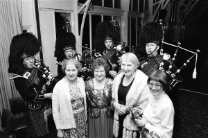 People celebrating New Years Eve at the Birmingham and Midland Scottish Society Hogmanay