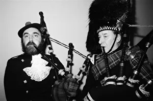 Bagpipes Prints: People celebrating New Years Eve at a Midland Scottish Hogmanay ball in Edgbaston