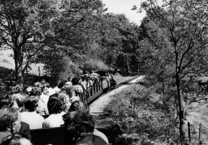 00393 Prints: People enjoying a ride on a miniature railway on 20th May 1977