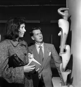 00020 Prints: People examining pieces of art at the Exhibition of Sculpture at Burlington Galleries