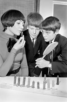 People of Hartford Secondary School. Keith Kay and Philip Robinson look on as model Ann