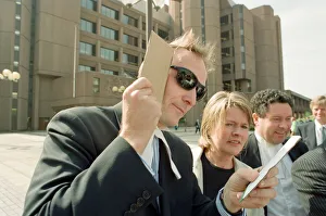 People in Liverpool city centre watching the solar eclipse
