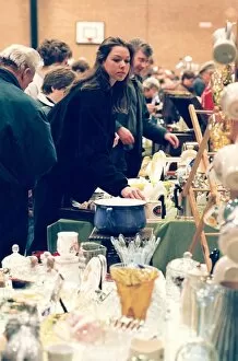 00110 Collection: People trying to find a bargain at this antiques fair at Gateshead Leisure Centre in