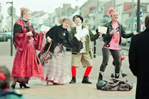 Images Dated 4th March 1997: Performers from Redcar and Cleveland MIND, take part in street cabaret event to preview