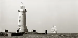 The period Italian sail ship Amerigo Vespucci under full sail as she approaches Plymouth