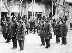 00433 Prints: Persian Soldiers seen here on parade in Tehran 2nd April 1916