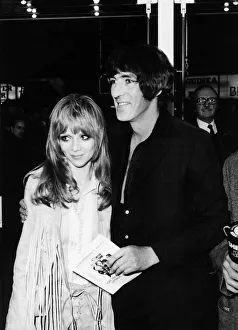 Comedians Prints: Peter Cook comedian actor and wife Judy Huxtable 1970 arrive at premiere