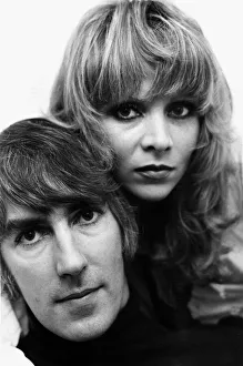Comedians Prints: Peter Cook comedian actor and wife Judy Huxtable October 1975