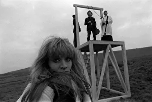 Peter Cook with girlfriend Judy Huxtable when Peter was filming a hanging scene for new