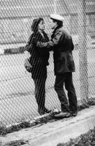 Location Prints: Peter Firth and Alexandra Pigg seen here filming a scene for the film Letter to Brezhnev