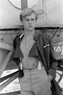 Peter Firth on the set of Aces High, the story of the Royal Flying Corps