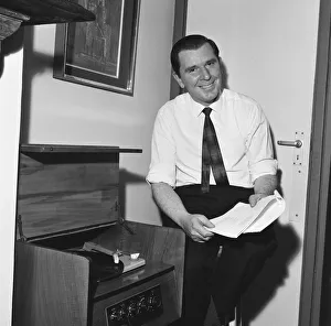 00284 Prints: Peter Hawkins the man behind the voice of the Daleks listen to old gramaphone records to
