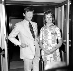 Peter Jay with his wife Margaret who saw him off at Heathrow Airport for Washington U. S
