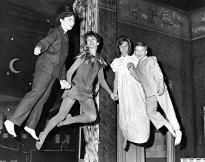 Flying Prints: Peter Pan takes off. Dawn Addams (second from left) with Alison Frazer, as Wendy