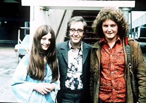 Peter Sellers actor and director with son Michael and daughter Sarah at London Airport